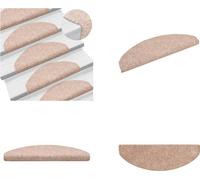 vidaXL - 15 alfombras adhesivas para escaleras, de fieltro, 65x21x4 cm, color marrón. Alfombras para escaleras, escalones, tapetes para escaleras, decoración para escaleras