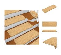 vidaXL: 15 alfombras para escalones, 65x21x4 cm, color beige - Alfombras para escaleras