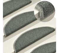 vidaXL 15x Alfombras de Peldaños de Escalera Lavable Esteras Protector Color blue 1, Gris claro y azul, light grey 1 y mas