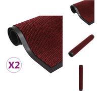 vidaXL: 2 alfombrillas antideslizantes, rectangulares, con textura, de 120x180 cm, color rojo - Alfombrillas para el suelo