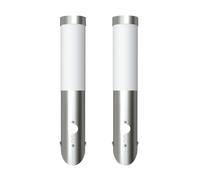 vidaXL 2 Apliques de exterior con detector de movimiento, acero inoxidable