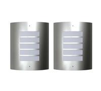 vidaXL 2 Apliques de exterior, lámparas de pared de acero inoxidable