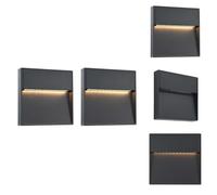 vidaXL: 2 apliques de pared para exteriores, LED de 3W, color , diseño cuadrado. Iluminación para exteriores