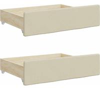 vidaXL: 2 cajones para cama, color crema, fabricados en material de madera y revestidos con cuero sintético