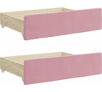 vidaXL: 2 cajones para cama, color rosa, fabricados en material de madera y con revestimiento de terciopelo