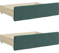 vidaXL: 2 cajones para cama, color verde oscuro, fabricados en material de madera y con revestimiento de terciopelo