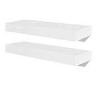 vidaXL Estantes exhibidores flotantes 2 uds Tablero DM blanco para libros/DVDs