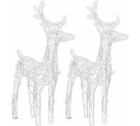vidaXL, 2 faroles de ciervo con luces LED, color blanco frío, 80 LEDs, material: acrílico