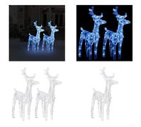 vidaXL, 2 faroles de ciervo LED, color azul, 80 LEDs, acrílico. Decoración navideña: ciervos navideños, ciervos iluminados