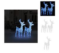 vidaXL, 2 faroles de ciervo LED, color azul, 80 LEDs, acrílico. Iluminación navideña