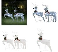 vidaXL, 2 faroles de ciervo LED, color blanco, 40 LEDs - Decoración navideña de ciervo - Decoración navideña de ciervos - Iluminación navideña de ciervo - Iluminación navideña de ciervos