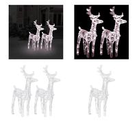 vidaXL, 2 faroles de ciervo LED, luz blanca cálida, 80 LEDs, acrílico. Decoración navideña: ciervos navideños, ciervos iluminados