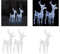 vidaXL, 2 faroles de ciervo LED, luz blanca fría, 80 LEDs, acrílico. Decoración navideña: ciervos navideños, ciervos iluminados