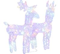 vidaXL, 2 faroles de ciervo LED, multicolores, 80 LEDs, acrílico