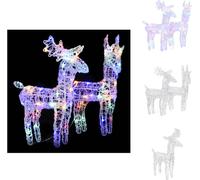 vidaXL, 2 faroles de ciervo LED, multicolores, 80 LEDs, acrílico – iluminación navideña
