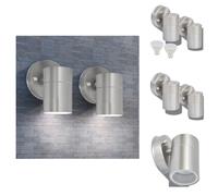 vidaXL: 2 faroles LED para exteriores, acero inoxidable, con luz direccional descendente - Iluminación para exteriores