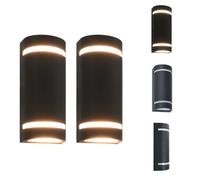 vidaXL: 2 faroles para pared exterior, 35W, color , forma semicircular - Iluminación exterior