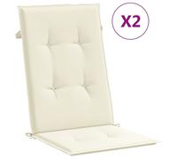 vidaXL: 2 fundas para sillas de jardín, para respaldo alto, color crema, 120x50x3 cm, tela
