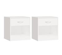 vidaXL 2 mesitas de Noche con un cajón Espacioso Color Blanco duraderas robustas