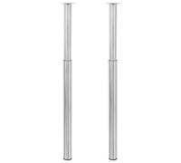 vidaXL 2 patas telescópicas de soporte, pata de mesa, acero inoxidable, 710mm-1100mm