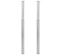 vidaXL 2 Patas Telescópicas para Mesa regulables en altura 710mm-1100mm níquel