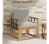 vidaXL 2 Pieza Conjunto de sofás de exterior Poliéster