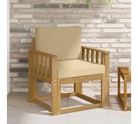 vidaXL 2 Pieza Conjunto de sofás de exterior Poliéster Blanco y Beige