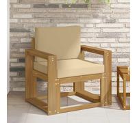 vidaXL 2 Pieza Conjunto de sofás de exterior Poliéster Blanco y Beige