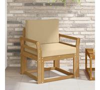 vidaXL 2 Pieza Conjunto de sofás de exterior Poliéster Blanco y Beige