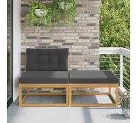 vidaXL 2 Pieza Reposapiés de exterior Poliéster Blanco