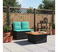vidaXL 2 Pieza Sofá central de jardín con mesa elevable