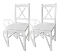 vidaXL 2 sillas Blancas de Comedor Hechas de Madera de Pino
