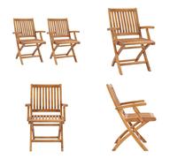 vidaXL: 2 sillas de jardín plegables, madera maciza de teca. Sillas de jardín, sillas de madera