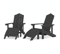 vidaXL: 2 sillas de jardín tipo Adirondack con reposapiés, fabricadas en HDPE, color blanco