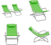 vidaXL: 2 sillas mecedoras de acero, color verde. Sillas mecedoras, sillones reclinables