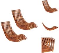 vidaXL: 2 sillas mecedoras y 2 tumbonas de madera de acacia - Sillas de jardín