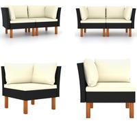 vidaXL: 2 sofás de esquina, ratán sintético y madera de eucalipto maciza. Módulo de esquina para sofá modular. Módulos de esquina para sofá modular. Módulo de esquina para sofá modular. Módulos de esq