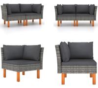 vidaXL: 2 sofás de esquina, ratán sintético y madera de eucalipto maciza. Módulo de esquina para sofá modular. Módulos de esquina para sofá modular. Módulo de esquina para sofá modular. Módulos de esq