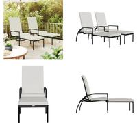 vidaXL: 2 tumbonas con reposapiés, fabricadas en polietileno tipo ratán, color marrón. Tumbonas, sillones de jardín, chaise longues