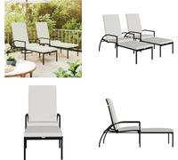 vidaXL: 2 tumbonas con reposapiés, fabricadas en polietileno tipo ratán, color . Tumbonas, sillones de jardín, chaise longues