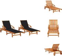 vidaXL: 2 tumbonas de madera maciza de acacia con reposacabezas