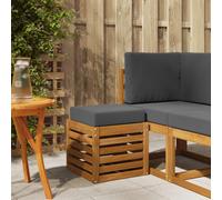 vidaXL 2 uds. Banco con taburete Madera de Acacia Sólida