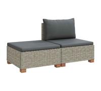 vidaXL 2 uds. Conjunto de Lounge de Ratán con Cojines GENDT Gris Kubu