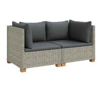 vidaXL 2 uds. Conjunto de Lounge de Ratán con Cojines GENDT Gris Kubu
