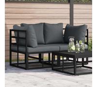 vidaXL 2 uds. Muebles de Exterior Metal Negro y Antracita