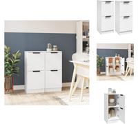 vidaXL, 2 unidades, aparadores, blanco, 30x30x70 cm, material de madera, aparadores