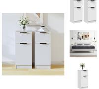 vidaXL, 2 unidades, aparadores, blanco, 30x30x70 cm, material de madera, aparadores