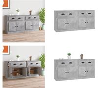 vidaXL, 2 unidades, aparadores en color gris hormigón, fabricados en material de madera. Aparador. Aparadores. Armario. Armario de almacenamiento