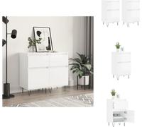 vidaXL, 2 unidades de aparadores, blanco brillante, 40x35x70 cm, material de madera, aparadores