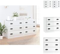 vidaXL, 2 unidades de aparadores, blanco brillante, material de madera. - Aparadores